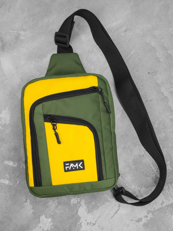 Чоловіча сумка нагрудна (слінг) Famk , Жовтий