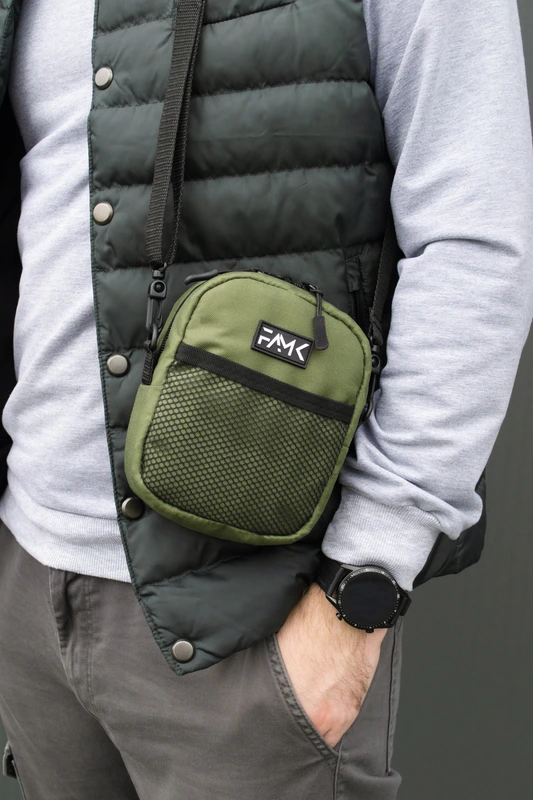 Маленька сумка месенджер (через плече) для чоловіків та жінок FAMK MBR5 , Хакі