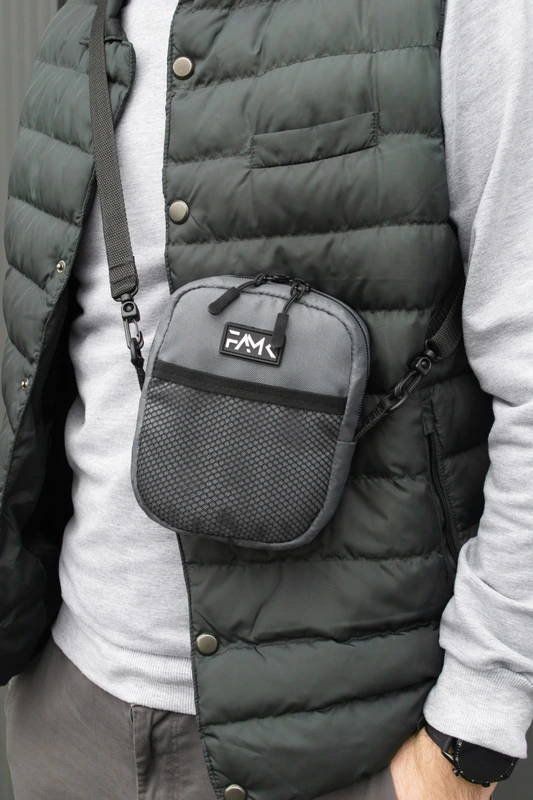Маленька сумка месенджер (через плече) для чоловіків та жінок FAMK MBR5 , Темно-сірий