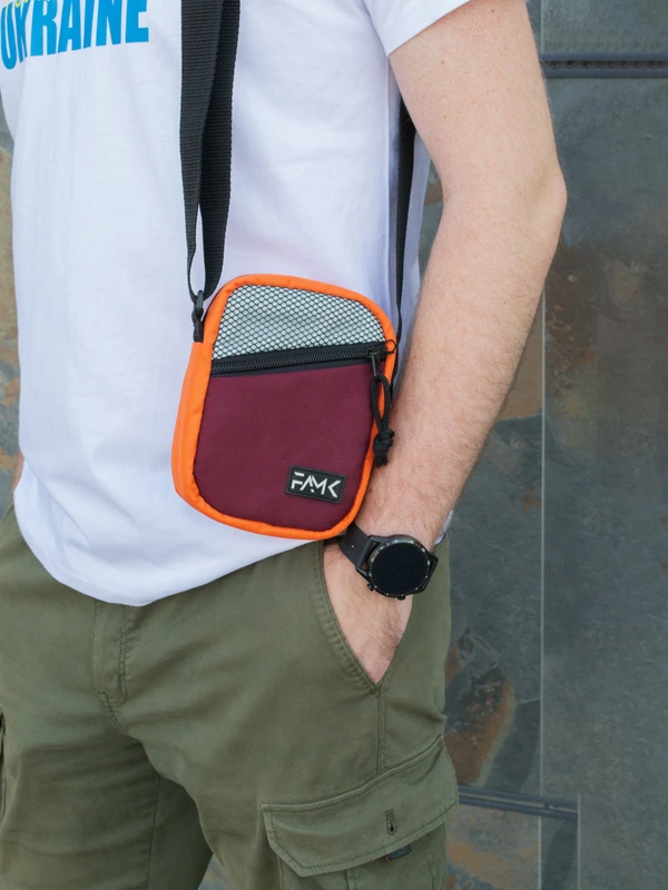 Сумка через плече для чоловіків та жінок Famk МСR4 , Бордовий