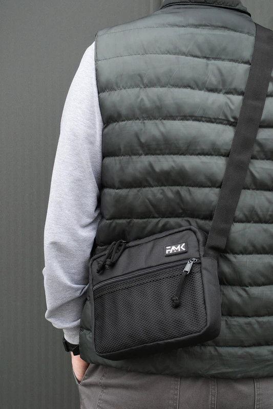 Сумка через плече для чоловіків та жінок Famk SMR3 , Чорний