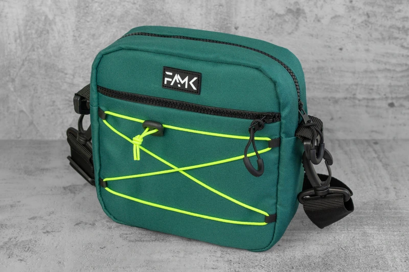 Сумка через плече (месенджер) для чоловіків та жінок FAMK SQR4-r, Темно-зелений