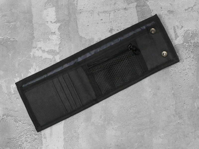 Гаманець (портмоне) на кнопках для чоловіків та жінок FAMK Tri-fold , Чорний