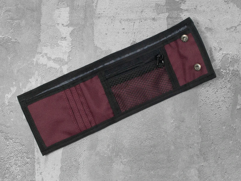 Гаманець (портмоне) на кнопках для чоловіків та жінок FAMK Tri-fold , Бордовий