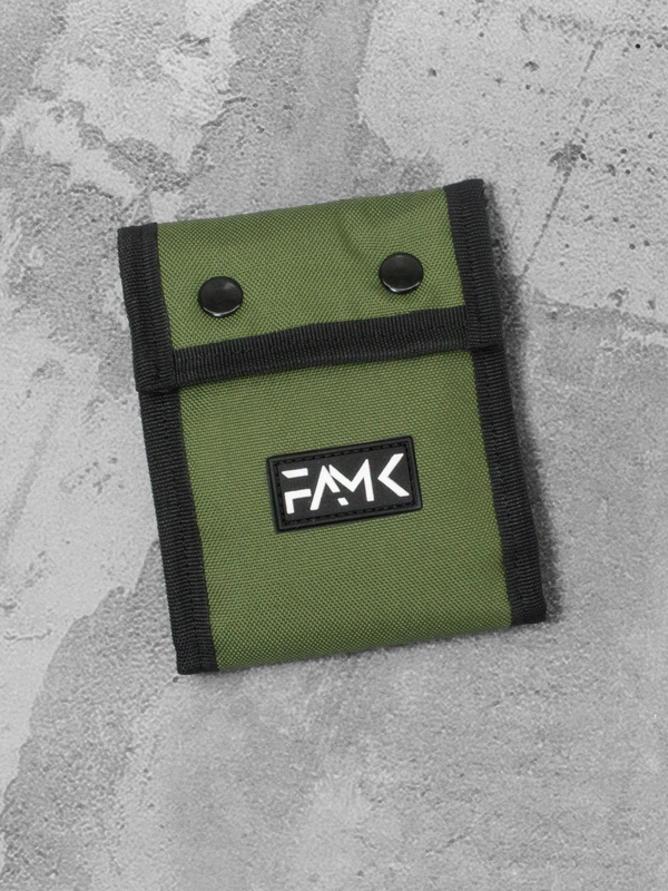 Гаманець (портмоне) на кнопках для чоловіків та жінок FAMK Tri-fold , Хакі