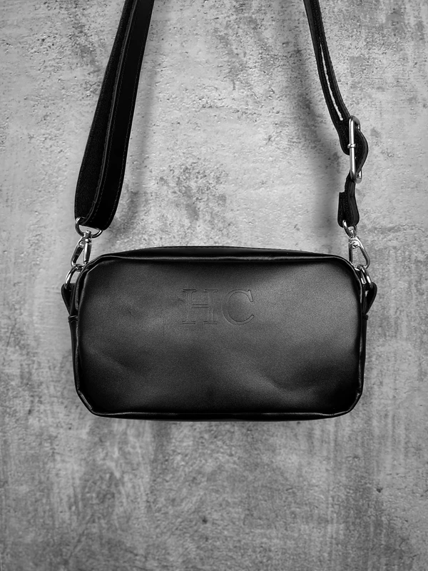 Жіноча сумка крос-боді (через плече) з натуральної шкіри розмір S, Чорний