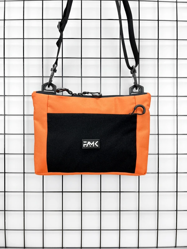 Сумка плоска через плече з велкро панель (месенджер, планшетка) для чоловіків та жінок, Помаранчевий