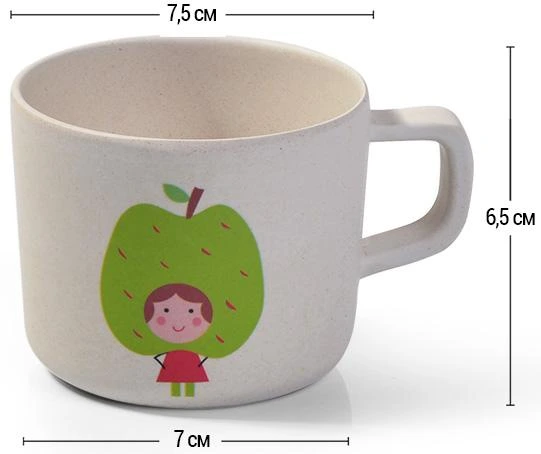 Кружка дитяча Fissman "Яблуко" 225мл з бамбукового волокна