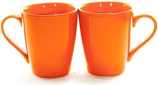 Набір 2 керамічні кружки Fissman Sunshine 300мл, помаранчеві