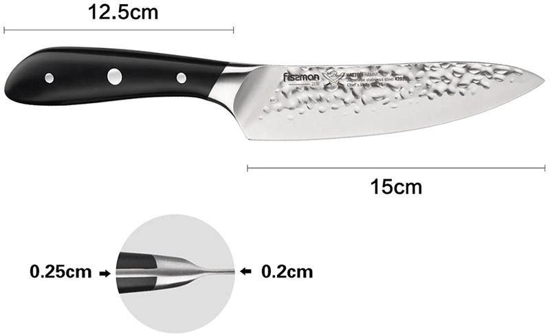 Ніж кухарський Fissman Hattori 15см hammered з нержавіючої сталі