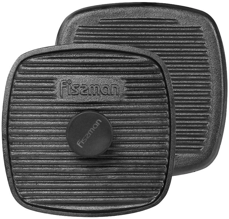 Прес для гриля Fissman Naestved квадратний 1.9кг, 21х21х5см, чавун