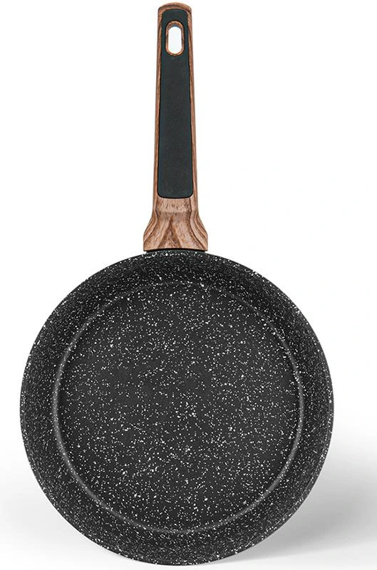 Сковорода глибока Fissman Diamond Grey Ø24см з 5-шаровим антипригарним покриттям, чорний