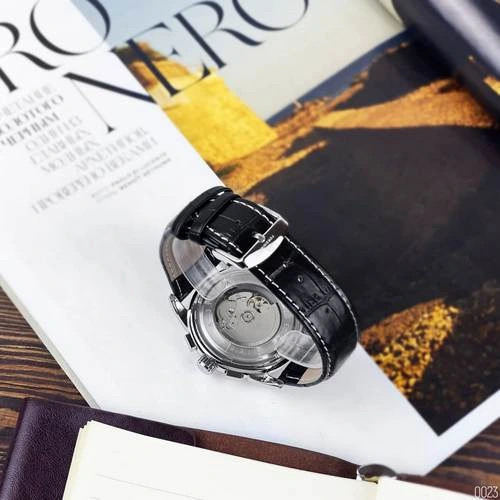Чоловічий механічний годинник Forsining 319 Black-Cuprum-Black з автопідзаводом та шкіряним ремінцем — фото 6