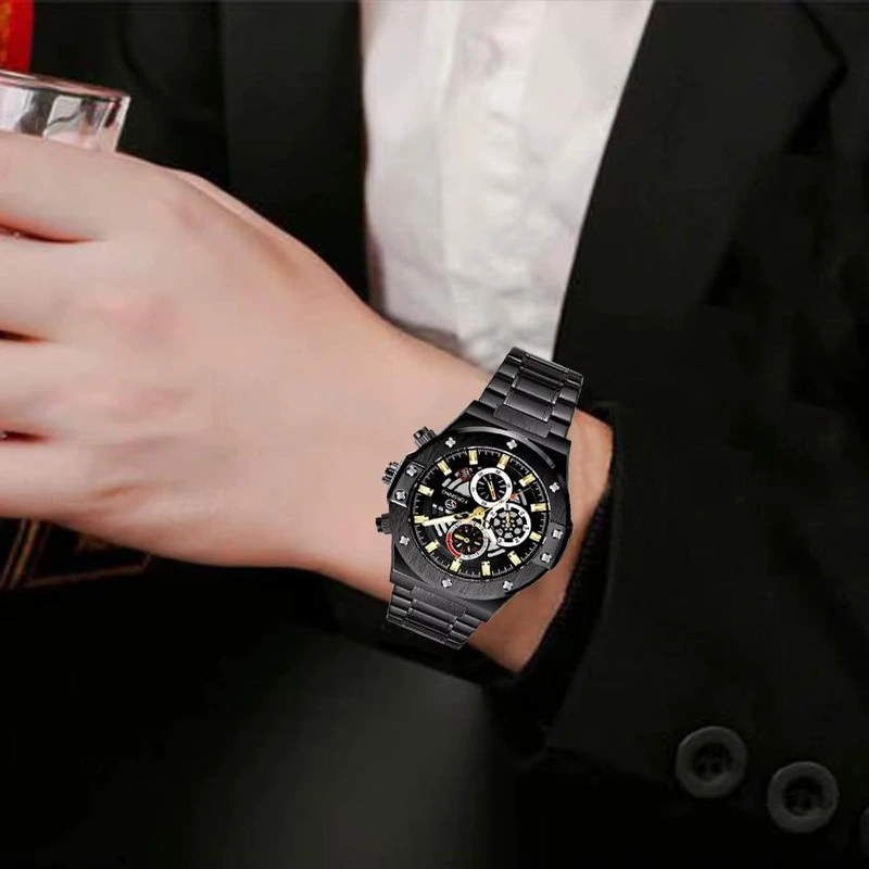 Forsining 6914 Black Steel