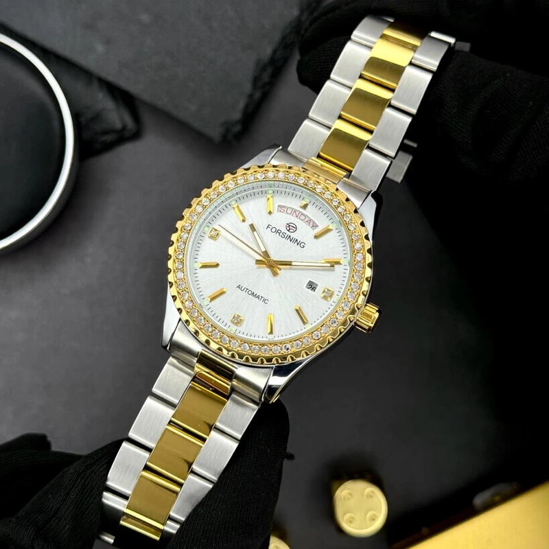 Forsining 6919 Silver-Gold-White Steel