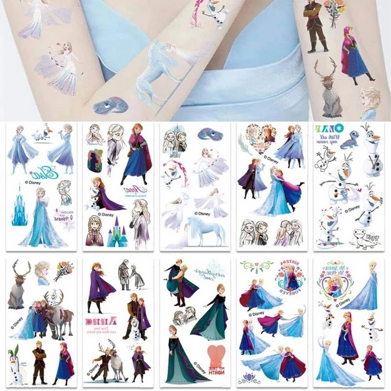 Набір тимчасових тату "Холодне серце" frozen-tattoo-mini-set-1-10, 10 штук, розмір 12 х 7 см