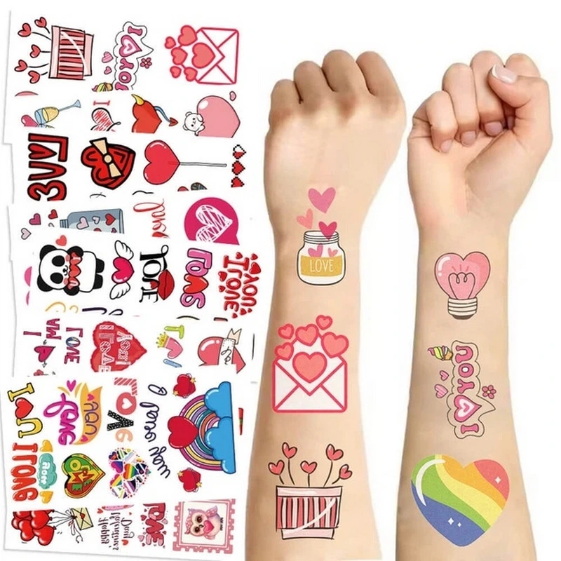 Набір тимчасових тату "Кохання №3" Love-tattoo-mini-set-2-10, 10 штук, розмір 12 х 7 см