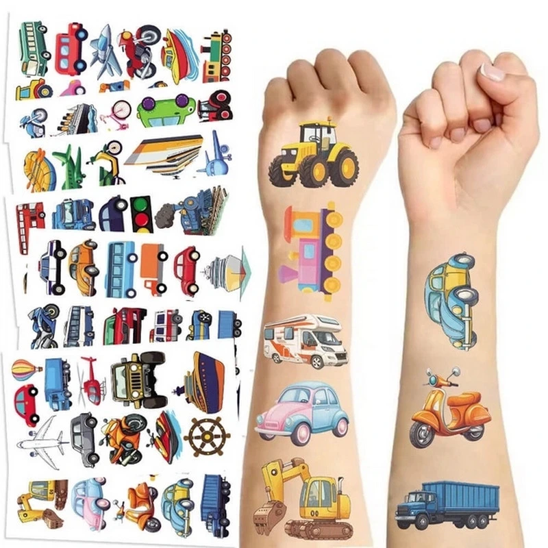 Набір тимчасових тату "Транспорт №1" transport-tattoo-1-10, 10 штук, розмір 12 х 7 см