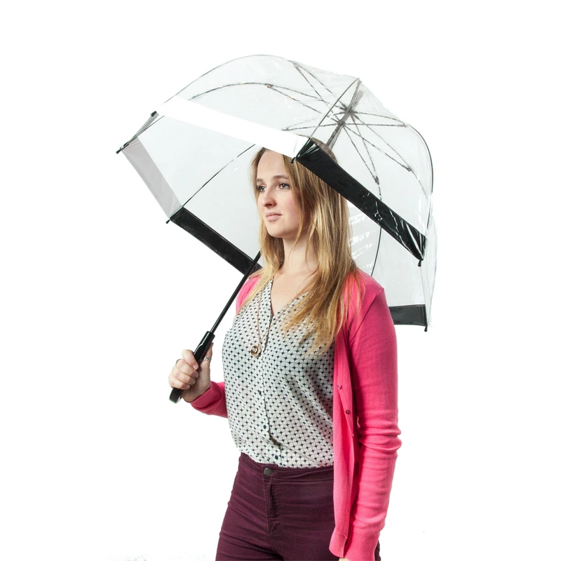 Парасолька-тростина жіноча Fulton Birdcage-1 L041 Black White (Черно-белый)