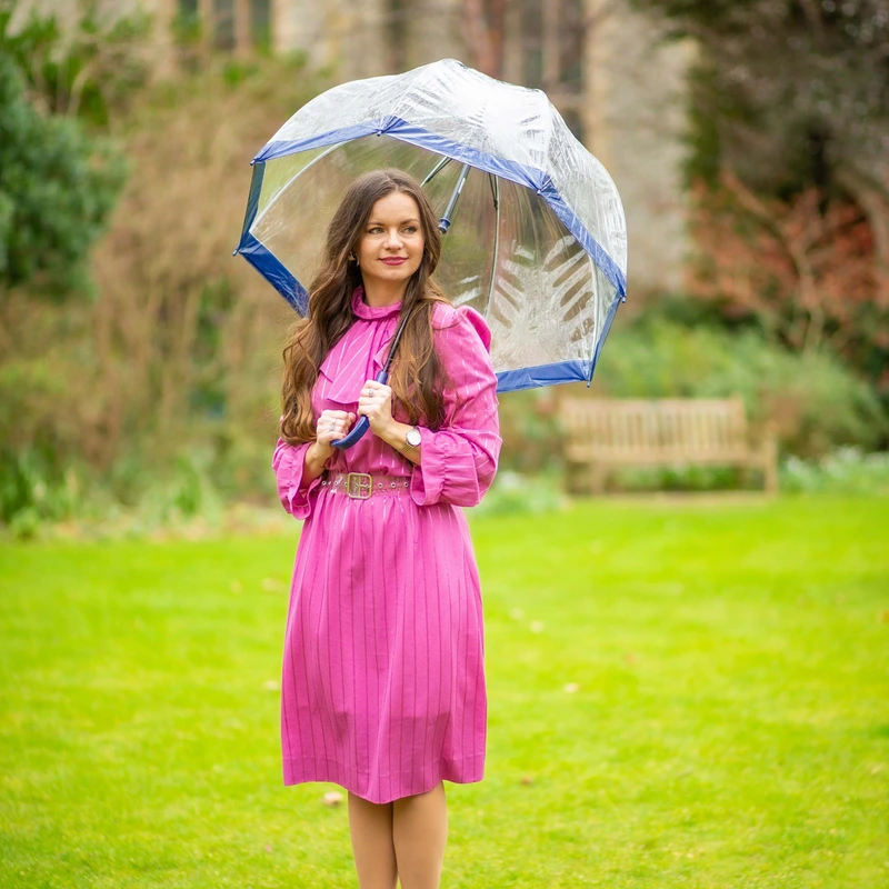 Парасолька-тростина жіноча Fulton Birdcage-1 L041 Navy (Синій)