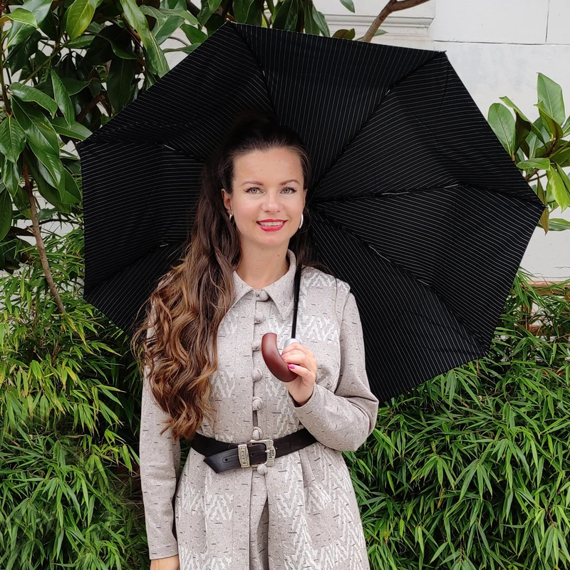 Парасолька чоловіча Fulton G818-019214 Chelsea-2 City Stripe Black/Steel