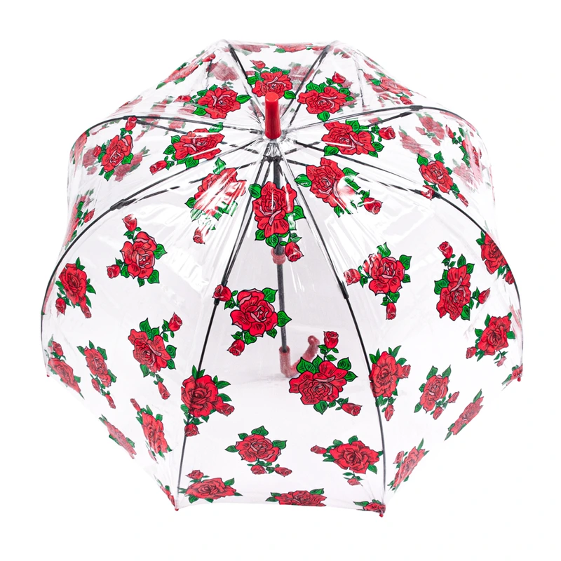 Парасолька-тростина жіноча Fulton L042 Birdcage-2 Tattoo Rose (Тату из роз)