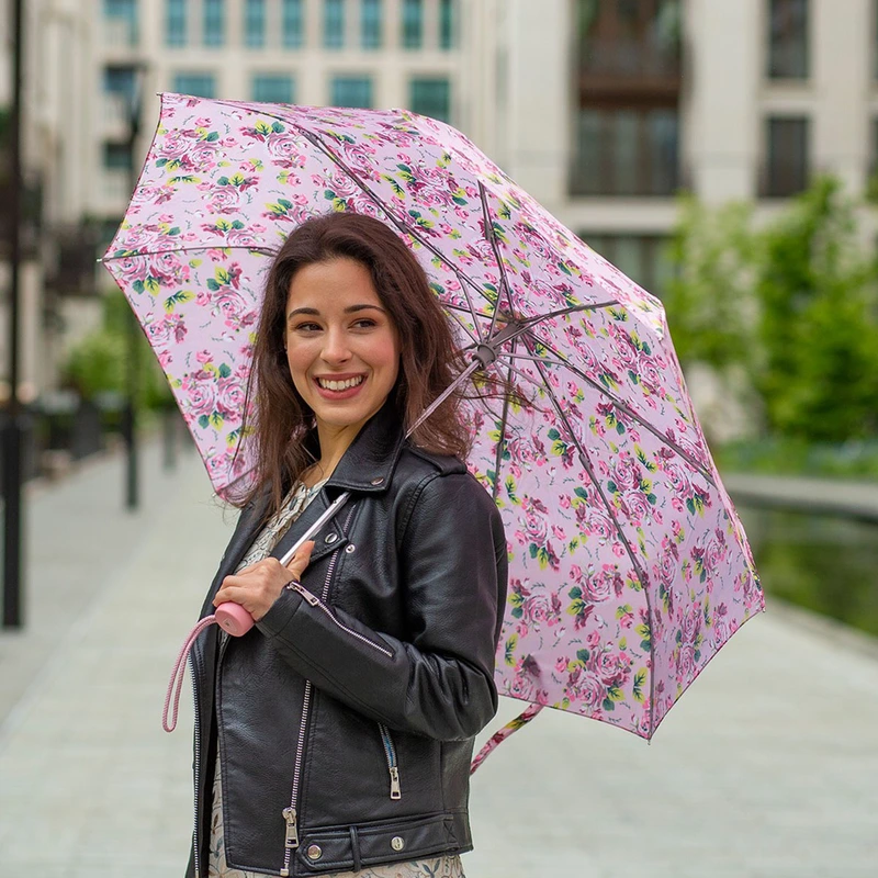 Парасолька жіноча Fulton L354-041161 Minilite-2 Pink Floral (Рожеві квіти)