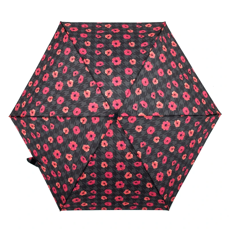 Міні парасолька жіноча Fulton L501-038741 Tiny-2 Houndstooth Poppy (Маки)