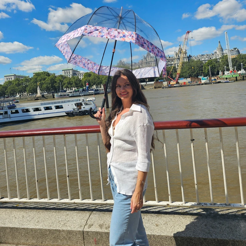 Парасолька-тростина жіноча Fulton L866 Birdcage-2 Luxe Digital Blossom (Цветок)