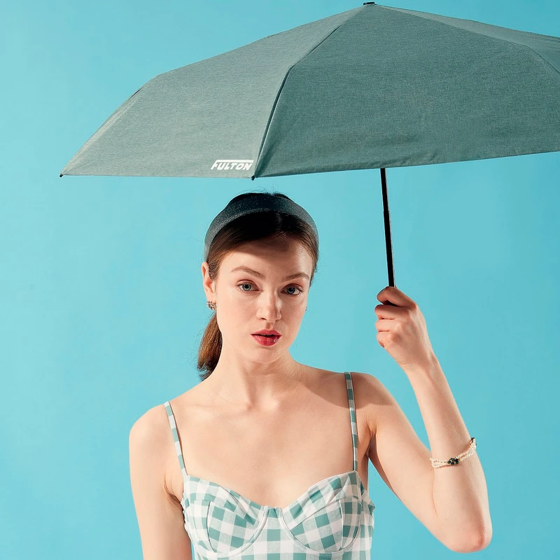Жіноча парасолька Fulton L924-040058 Parasoleil-2 UV Charcoal Chambray (Сірий)