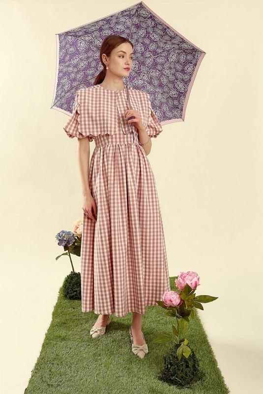 Парасолька жіноча Fulton L926 Curio-2 UV Sketchy Rose (Ескіз троянди)