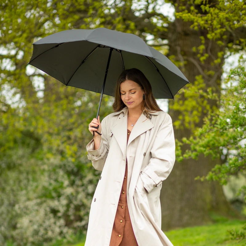 Парасолька жіноча Fulton L930 Mini Invertor-1 Black & Charcoal (Чорний-вугільний)