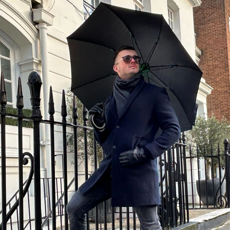 Парасолька-тростина чоловіча Fulton Typhoon-1 G844 Black (Чорний)