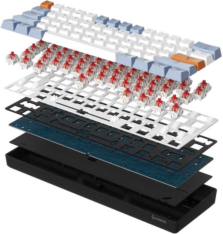 Дротова механічна клавіатура GamePro MK130R (Red) з Hot-Swap RGB Black