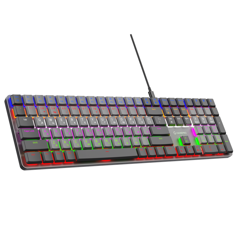 Дротова механічна клавіатура GamePro MK145R Red Switch Low Profile Dark Gray