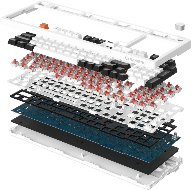 Дротова механічна клавіатура GamePro MK170W (Red) з Hot-Swap RGB White