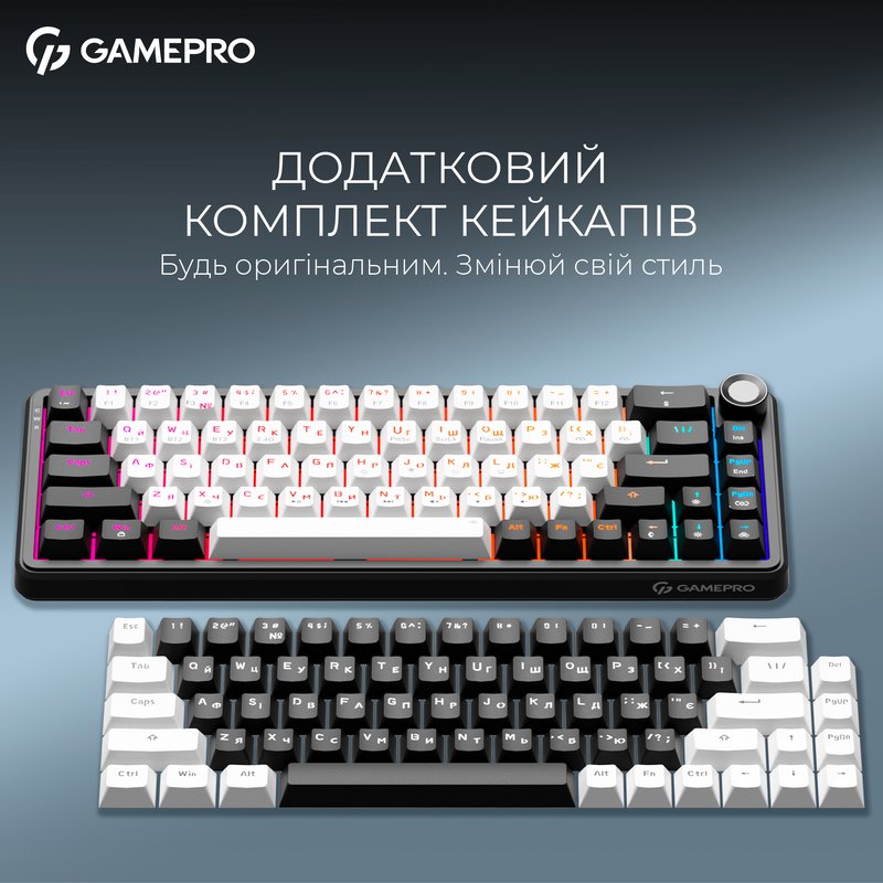 Бездротова механічна клавіатура GamePro Asgard Valhalla  (MK210B Pro) 65% QLAB orange switches