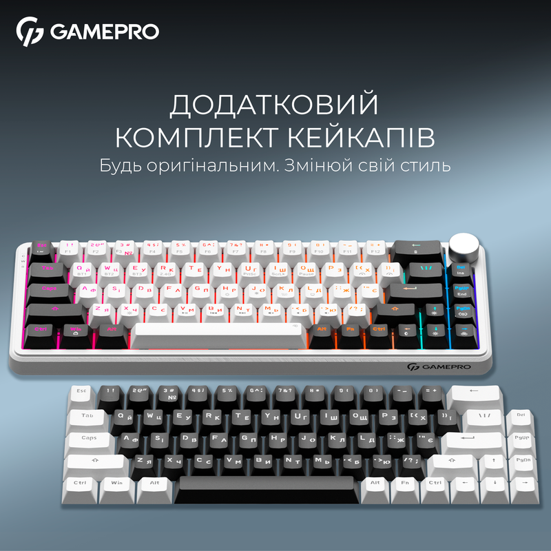 Бездротова механічна клавіатура GamePro Asgard Valhalla  (MK210W Pro) 65% QLAB orange switches