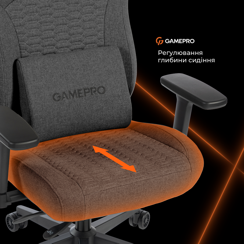 Крісло ігрове GamePro GC760DG Fabric Dark Gray — фото 12