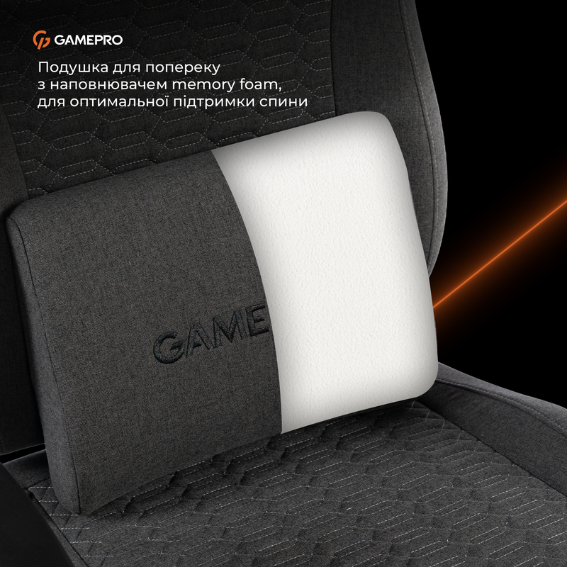 Крісло ігрове GamePro GC760DG Fabric Dark Gray — фото 13