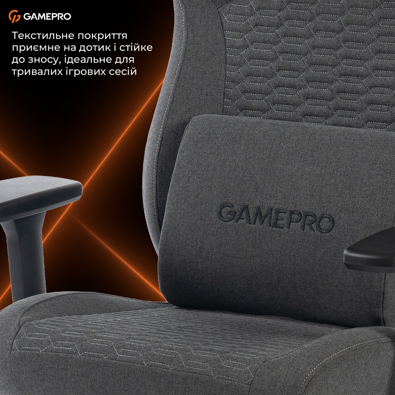Крісло ігрове GamePro GC760DG Fabric Dark Gray — фото 15