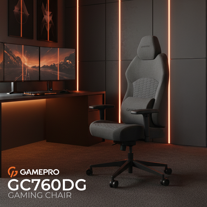 Крісло ігрове GamePro GC760DG Fabric Dark Gray — фото 10