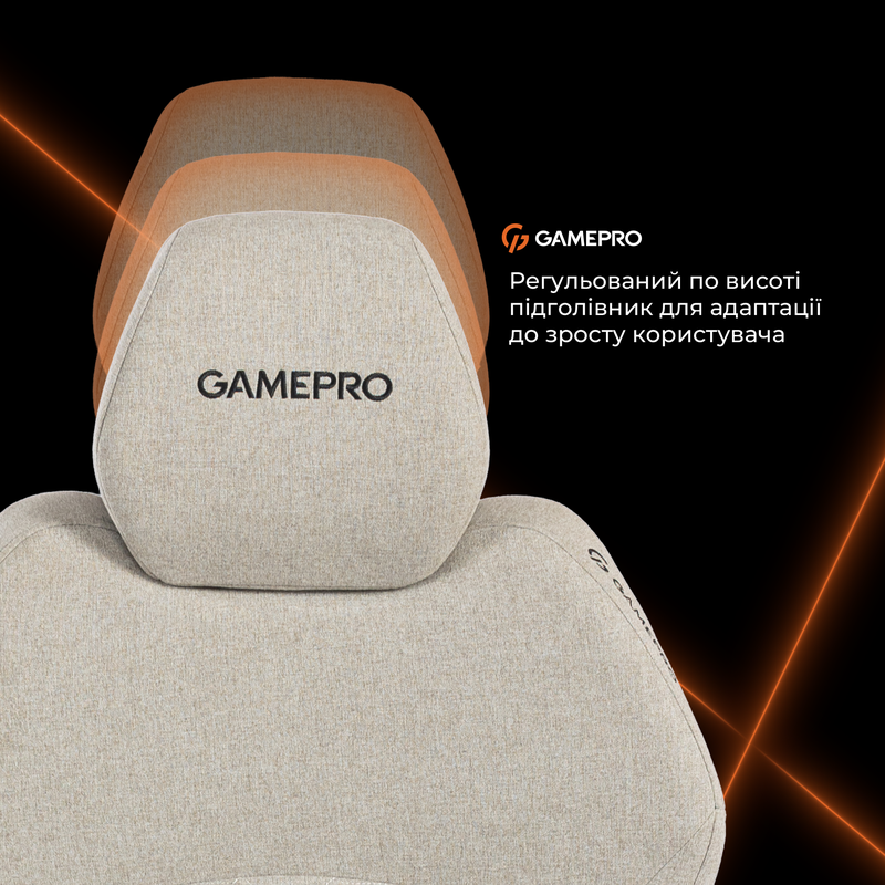 Крісло ігрове GamePro GC760LG Fabric Light Gray — фото 11