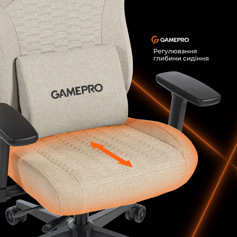 Крісло ігрове GamePro GC760LG Fabric Light Gray — фото 12