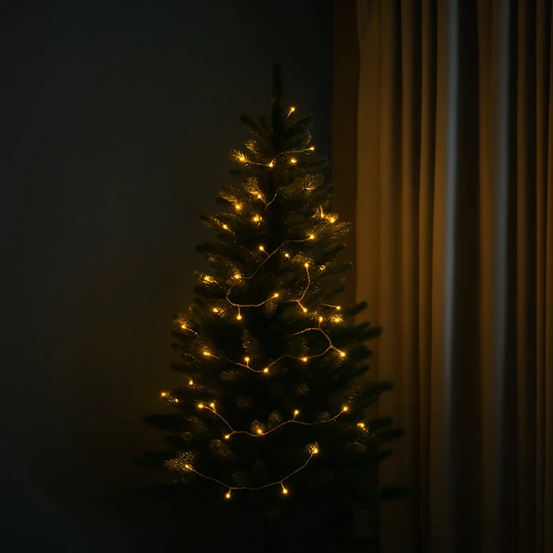 Новорічна гірлянда кімнатна нитка 10 м 120 LED чорний провід Жовтий W120LED10MBY