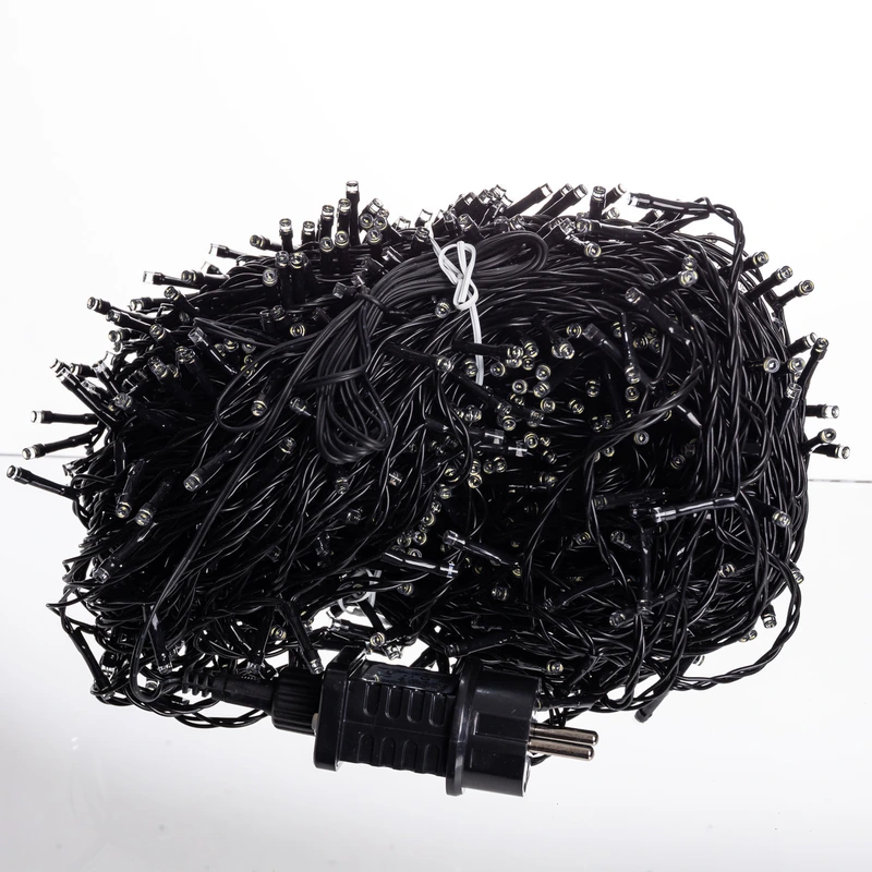 Гірлянда Різдвяна фея вулична 100 (м) 1000 LED чорний провід Жовтий CF1000L100MBY