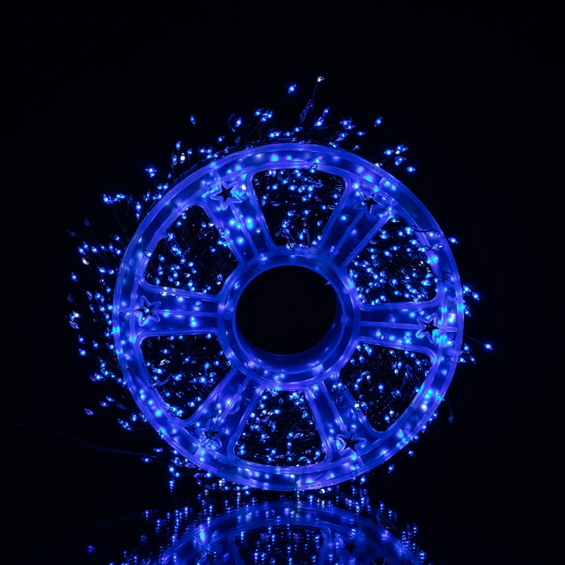 Новорічна гірлянда Хвойна лапа кімнатна роса 100 м 3000 LED зелений провід Синє сяйво D3000L100MGBL