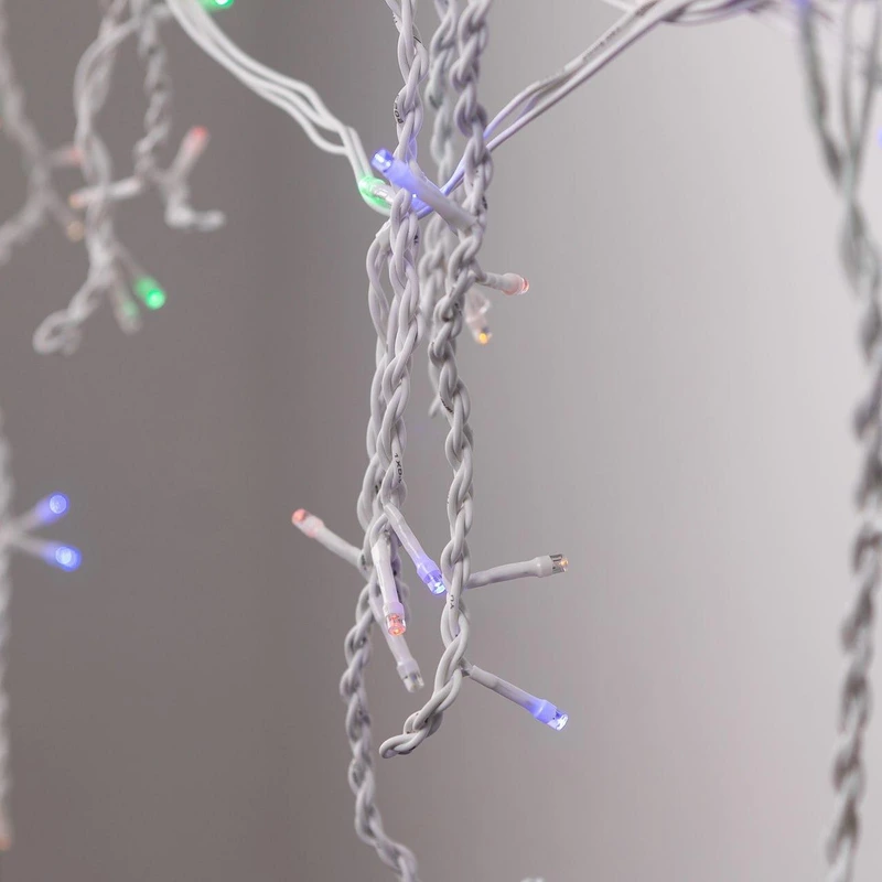 Гірлянда вулична світлодіодна 135 LED 6 метрів білий дріт бахрома 27 ниток Мультиколор 6МWML