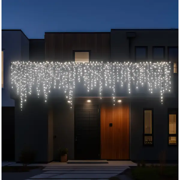 Вулична гірлянда Бахрома 25 м 405 LED чорний провід Білий 25MBW