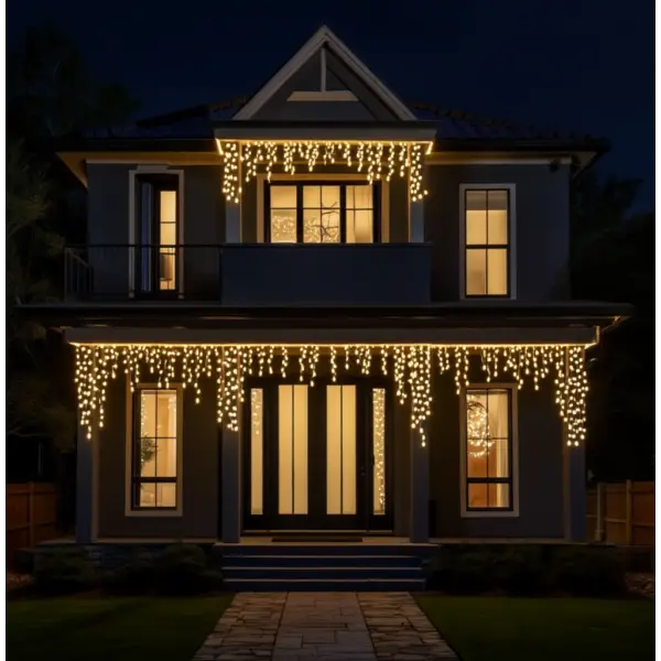Вулична гірлянда Бахрома 25 м 405 LED гірлянда штора білий провід Жовтий 25MWY